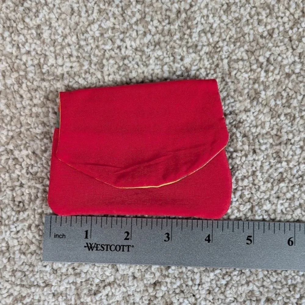 Pocket Wallet Credit Card Holder Red Bright Watercolors Interior‎ Small Clutch